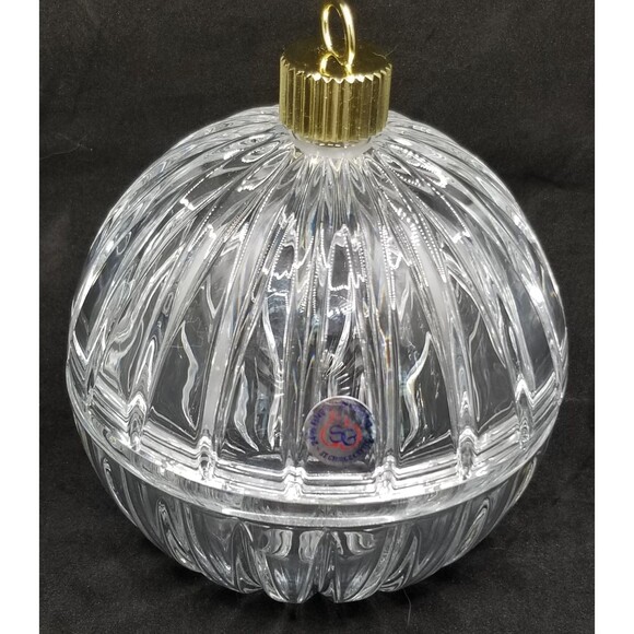 St George Holiday Magic DePlomo 24% Lead Crystal Candy Dish Bowl Tree Ornament - Picture 2 of 12